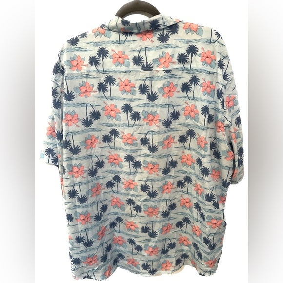 SIMPLY SOUTHERN Pink and Blue Tropical Flower Button Down Shirt, Size XXL - Picture 2 of 6